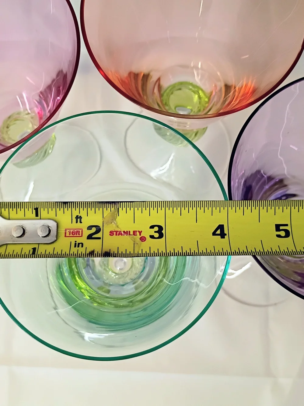 Set Of 4 SOUTHERN LIVING Ball Stem Water SOC3 Goblets: Purple Coral Aqua Rose